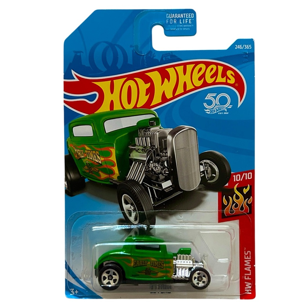 Hot Wheels 32 FORD HW Flames Street Car Green 246/365 10/10 2017 NIP